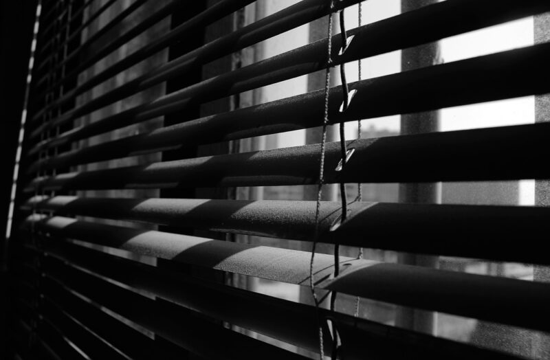 black and white, black, window shades